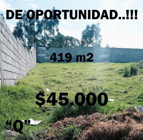 HERMOSO TERRENO EN EL VALLE DE LOS CHILLOS, A 5 MINUTOS DEL COLIBRÍ EN 45.000 NEGOCIABLES