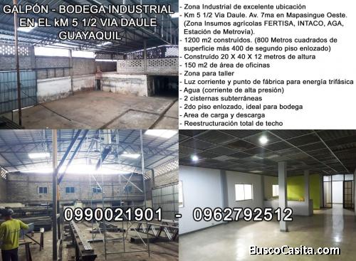 Venta directa galpon 800mts guayaquil