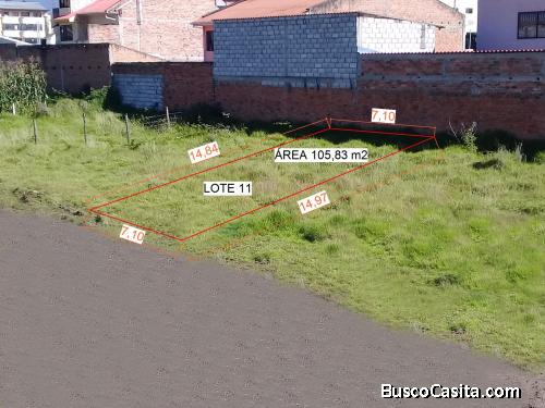 Terreno en venta 106 metros cuadrados sector Indurama Los Joyeros