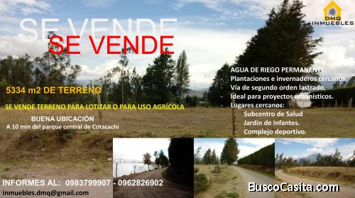 EN VENTA TERRENO PARA LOTIZAR O AGRICULTURA EN COTACACHI