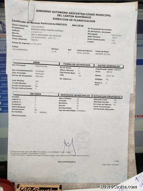 VENDO HERNMOSO TERRNO CON CERRAMIENTO 1000M2