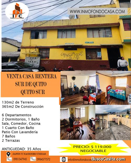 Casa Rentera en Venta