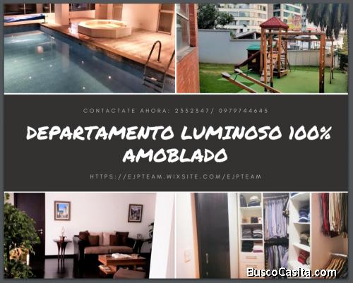 Departamento luminoso amoblado en Quito Norte (Ecuador)