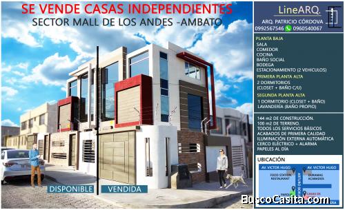 Venta de Casas por estrenar Sector Mall de los Andes