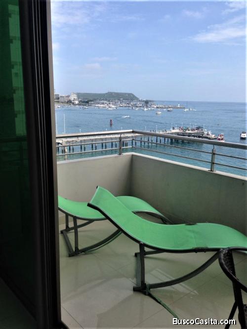 Departamento completamente Amoblado Moderno en el Malecón de Salinas