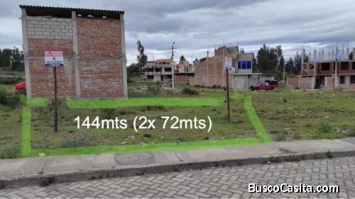 Terreno 144mts,Norte de Riobamba, todos los servicios, listo para construir