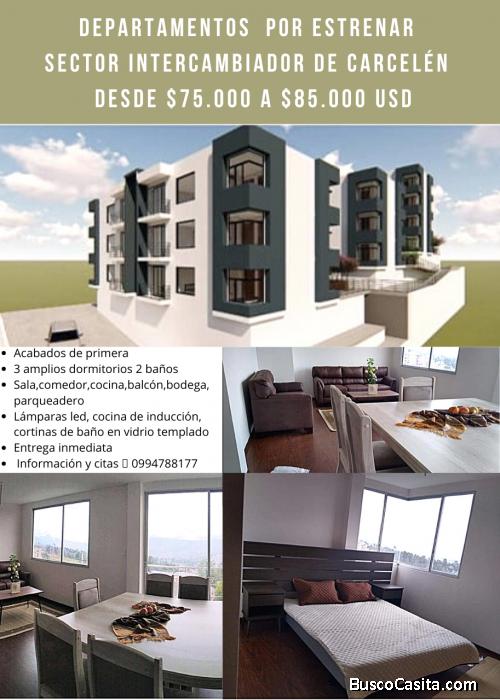 Departamentos por Estrenar sector Intercambiador de Carcelén desde 75000 USD 