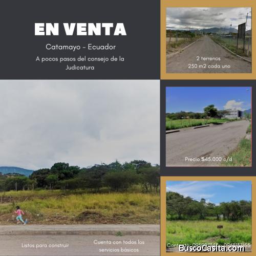 Se vende 2 terrenos junto al Consejo de la Judicatura de Catamayo