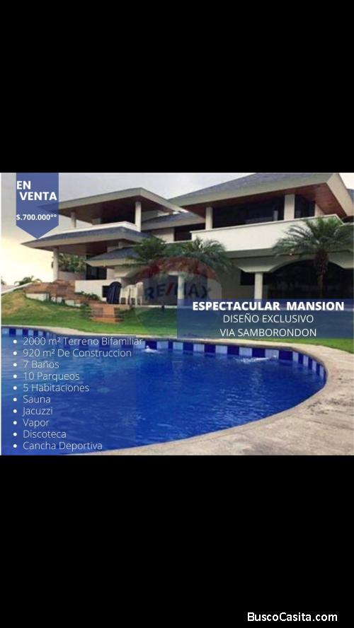 VENDO CASA MANSION SECTOR VIA A SAMBORONDON GUAYAQUIL