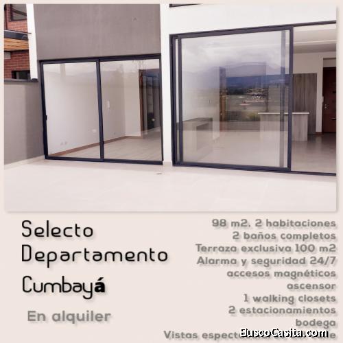 SELECTO DEPARTAMENTO EN ALQUILER EN CUMBAYA 2 HABITACIONES, 2 BAÑOS COMPLETOS, 2 PARQUEOS, 