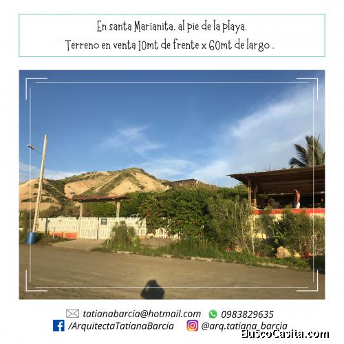 Terreno frente a playa en santa Marianita en Manta Manabí 
