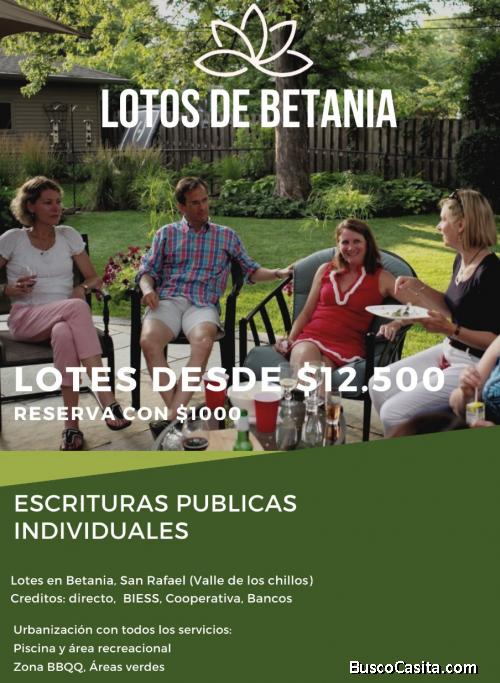 Lotes Dan Rafael,Betania, Valle de los Chillos a 5 minutos del San Luis Shoping