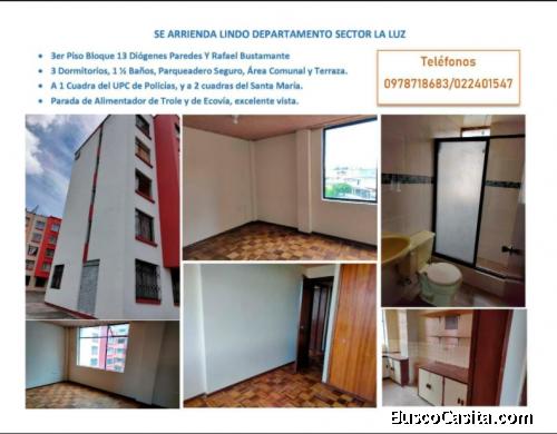 Departamento en arriendo en el sector La Luz, Quito, Ecuador.