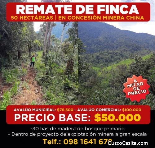 REMATO FINCA A MITAD DE PRECIO, dentro de Concesión Minera China (Recibo vehículo/s x parte de pago)