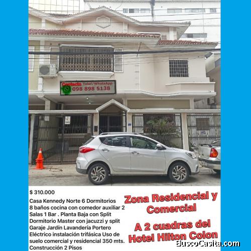 VENTA Casa en GUAYAQUIL sector KENNEDY NORTE.2 cuadras del Hotel Hilton Colon
