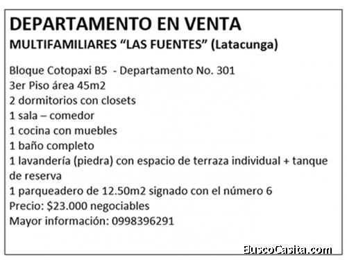 VENDO DEPARTAMENTO DE MULTIFAMILIARES