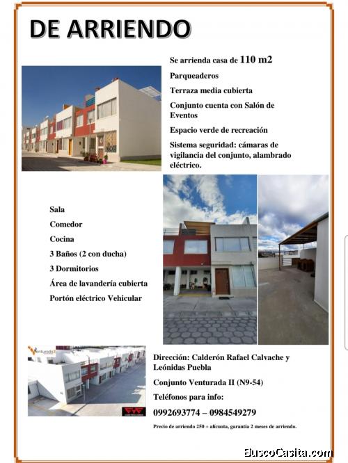 Arriendo casa norte de quito 