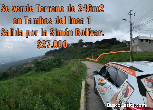 Lote en venta, sector Tambo del Inca 1 - Sur de Quito