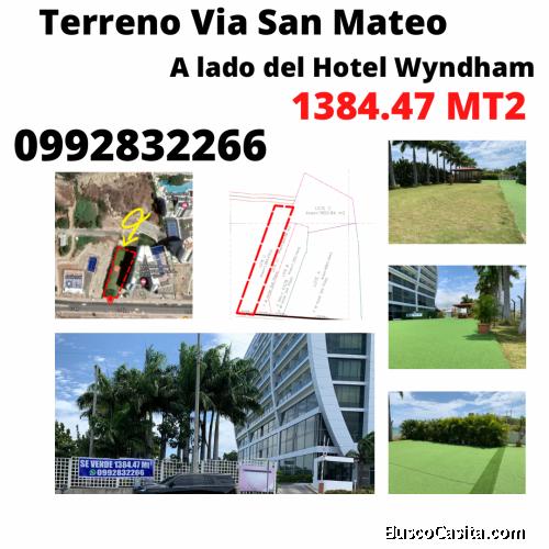 Terreno Vía San Mateo. Barbasquillo, manta. 1384.47 mts