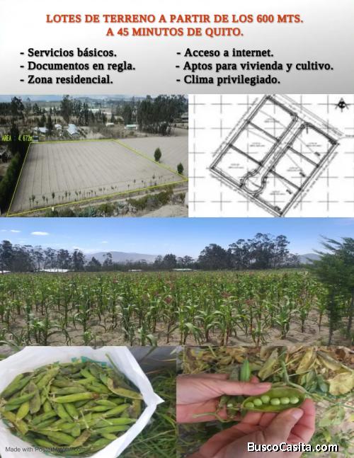 Lotes de terreno a 45 minutos de Quito 