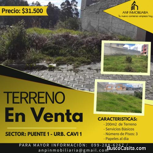 Terreno en Venta Sector – Puente 1 - Urbanización CAVI 1