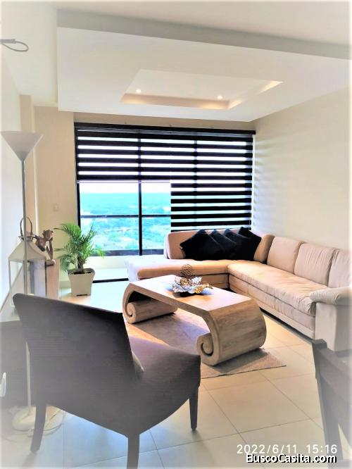 Alquilo departamento amoblado dos dormitorios, 105 m2, linda vista, piscina y garaje