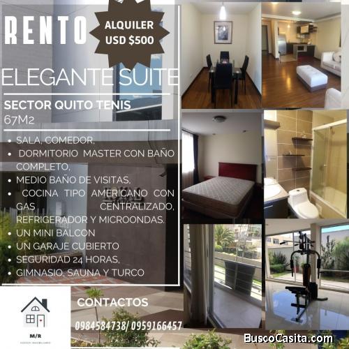 RENTO ELEGANTE SUITE SECTOR QUITO TENIS 67M2