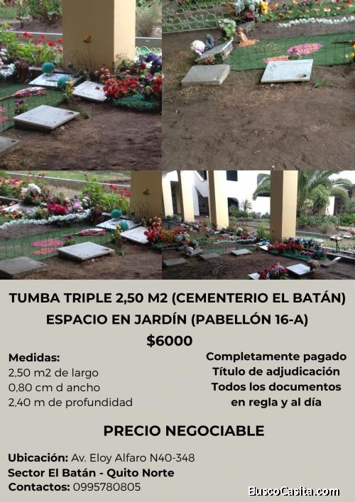 Espacio Nicho tumba – Tumba triple Cementerio El Batán