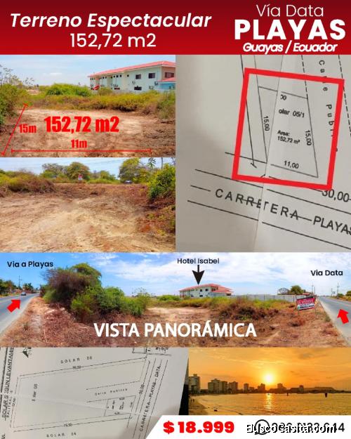 TERRENO EN VENTA Vía DATA - PLAYAS, ECUADOR