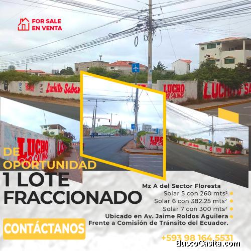 SALINAS, VENTA DE TERRENO AVENIDA PRINCIPAL FRENTE A LA COMISIÓN DE TRANSITO