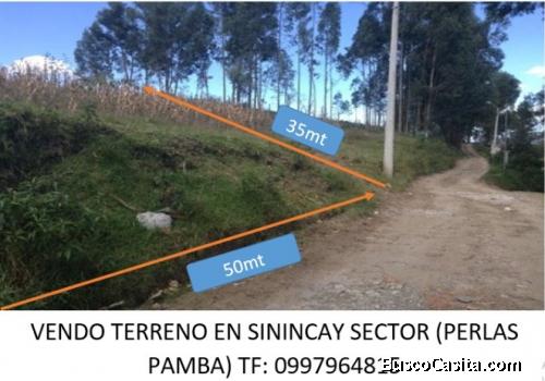 VENDO TERRENO EN SININCAYSECTOR (PERLAS PAMBA) 0997964815