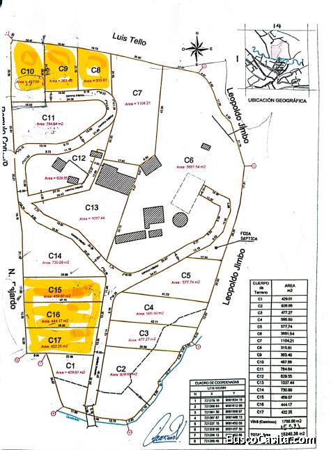 Terrenos en venta en sector SININCAY,MIRAFLORES- SN Lazareto, Cuenca.