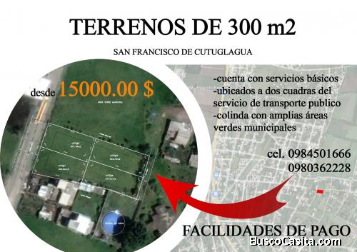 TERRENOS DE 300M2 SUR DE QUITO