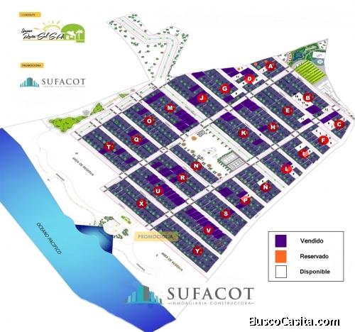 Terreno con 25% de descuento al Sur de Manta en Urbanizacion frente al Mar sobre acantilado