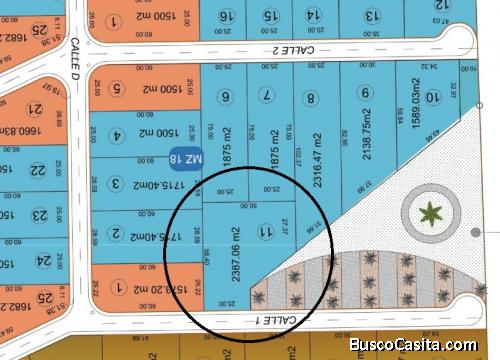 Terreno de 2.387 m2 en Proyecto Quintas de Venecia 