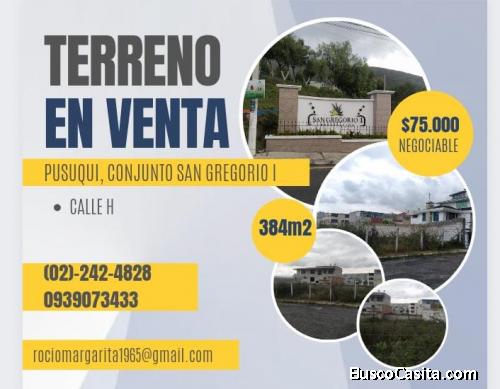 Terreno en la Urbanizacion San Gregorio I, Pusuqui,Quito