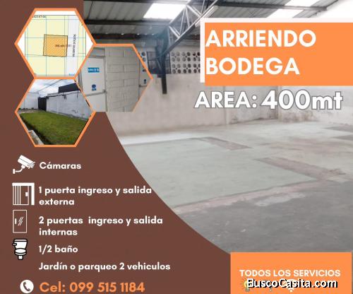 BODEGA DE 400MTS EN CARCELEN INDUSTRIAL, SECTOR PRIVILEGIADO JUNTO A TRANSPORTES DE CARGA