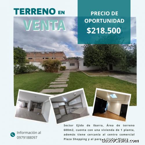 TERRENO EN IBARRA, CERCA AL CENTRO COMERCIAL PLAZA SHOPPING