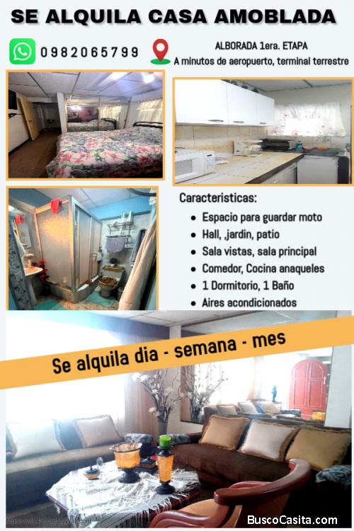 Alquilo casita amoblada en Alborada 1 bonita y segura