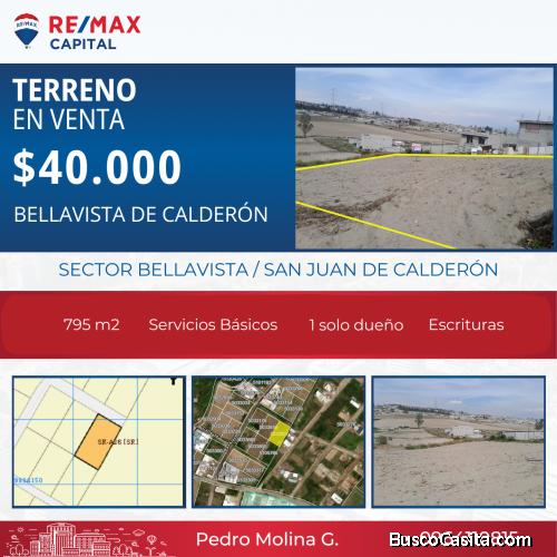 ¡Terreno en Venta! 800 mt San Juan de Calderón