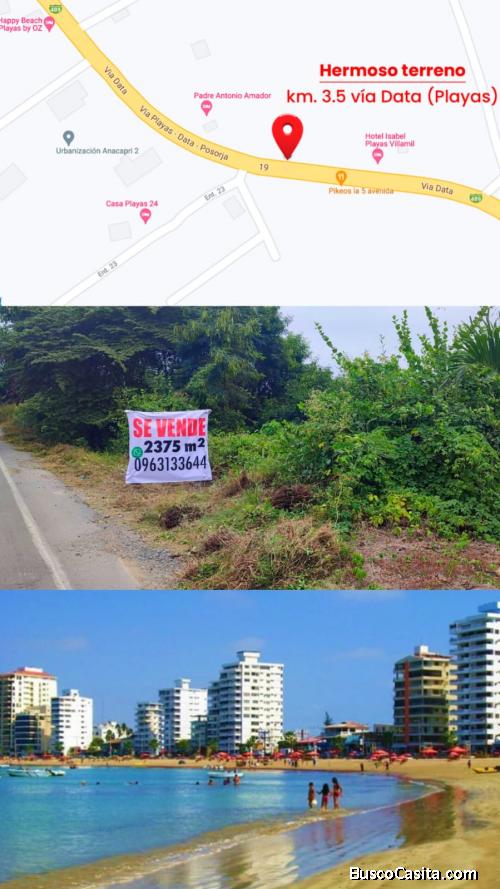 Hermoso Terreno Vía Data de Playas