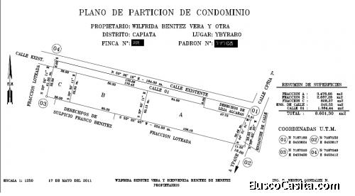 VENDO TERRENO DE 8600METROS CUADRADOS EN CAPIATÁ, YBYRARÓ, COMPAÑÍA 7