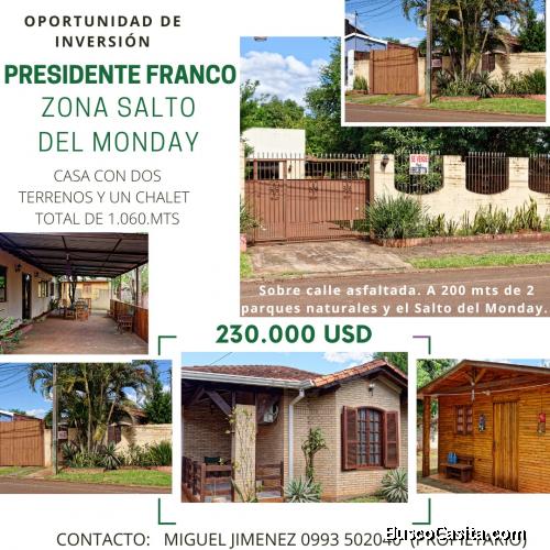 A 200 mts del Salto del Monday. 2 terrenos juntos y titulados!!