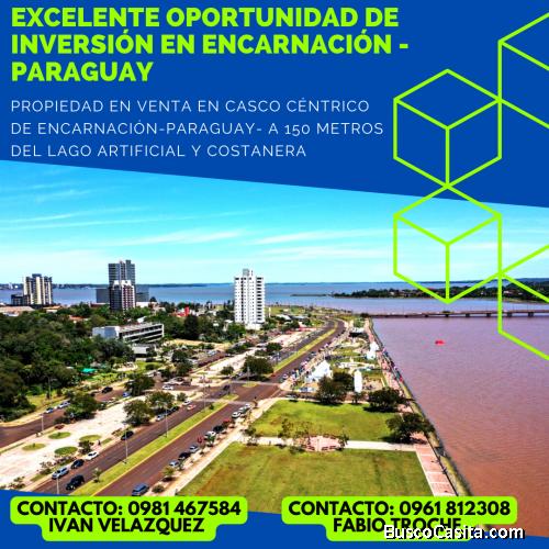 EXCELENTE OPORTUNIDAD DE INVERSIÓN  PROPIEDAD EN VENTA EN EL CASCO CÉNTRICO DE ENCARNACIÓN PARAGUAY