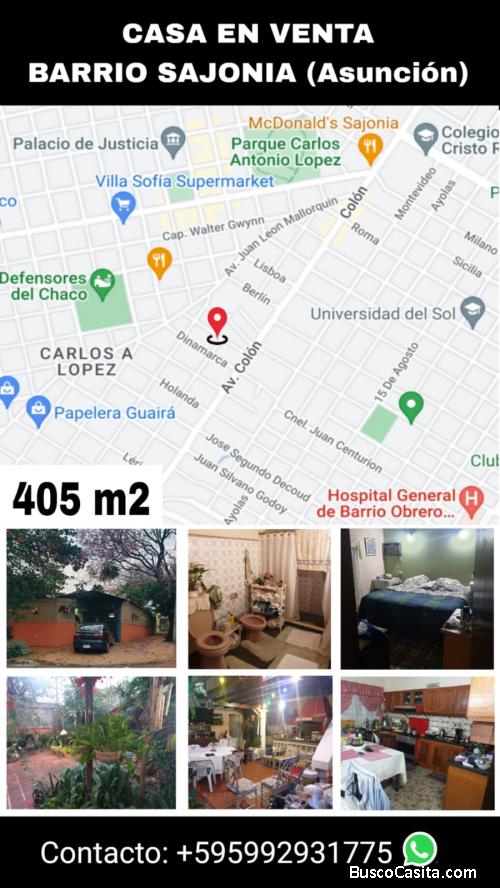 CASA EN VENTA (Barrio Sajonia, Asunción)