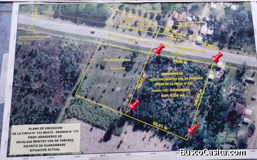 VENTA DE TERRERO SOBRE RUTA - GUARAMBARE