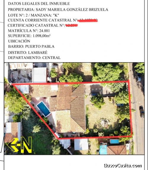 VENDO HERMOSA RESIDENCIA, EN LAMBARE , PROPIEDAD 1.100 M2 A PASOS DE LA FUTURA COSTANERA OESTE 