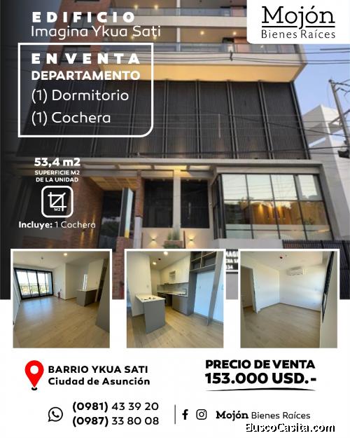EN VENTA DEPARTAMENTO DE UN (1) DORMITORIO EN EL EDIFICIO IMAGINA YCUA SATI EN EL BARRIO YCUA SATI.-