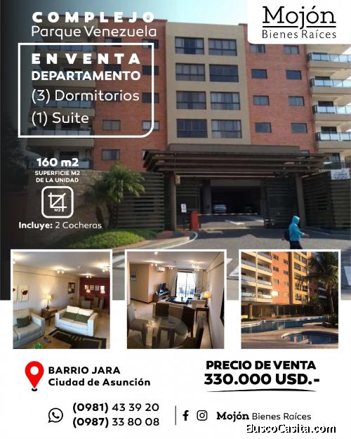 EN VENTA DEPARTAMENTO DE TRES (3) DORMITORIOS EN EL COMPLEJO PARQUE VENEZUELA EN EL BARRIO JARA.-