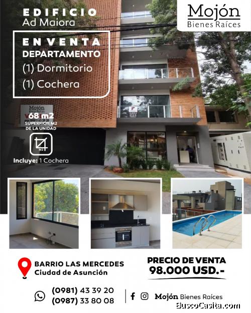 EN VENTA DEPARTAMENTO DE UN (1) DORMITORIO EN EL EDIFICIO AD MAIORA EN EL BARRIO LAS MERCEDES